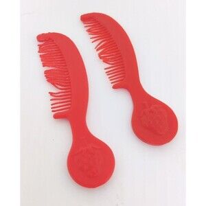 Vintage 1980s Strawberry Shortcake Lot of 2 Red Combs Brushes Doll Toys 1982?